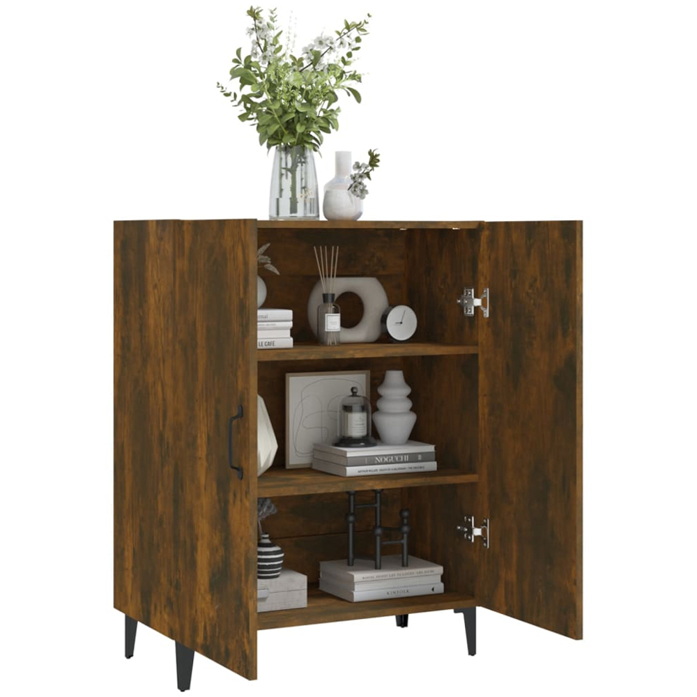 vidaXL 2 Door Smoked Oak Sideboard Image 6