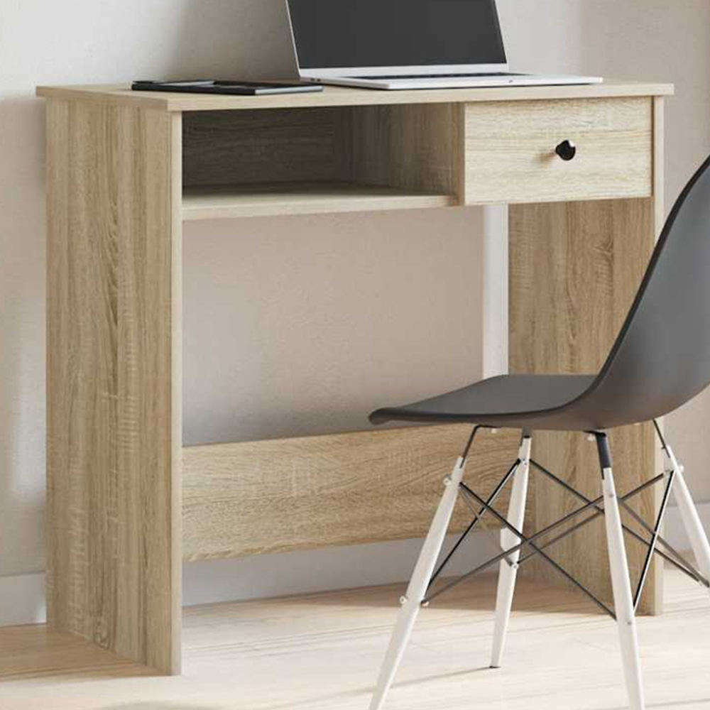 vidaXL Single Drawer Computer Desk Sonoma Oak Image 1