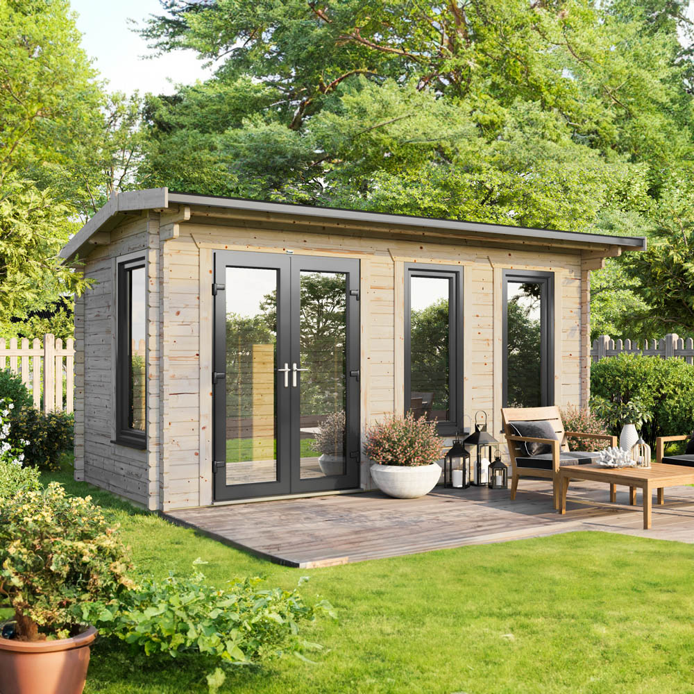 Power Sheds 18 x 8ft Left Double Door Apex Log Cabin Image 2
