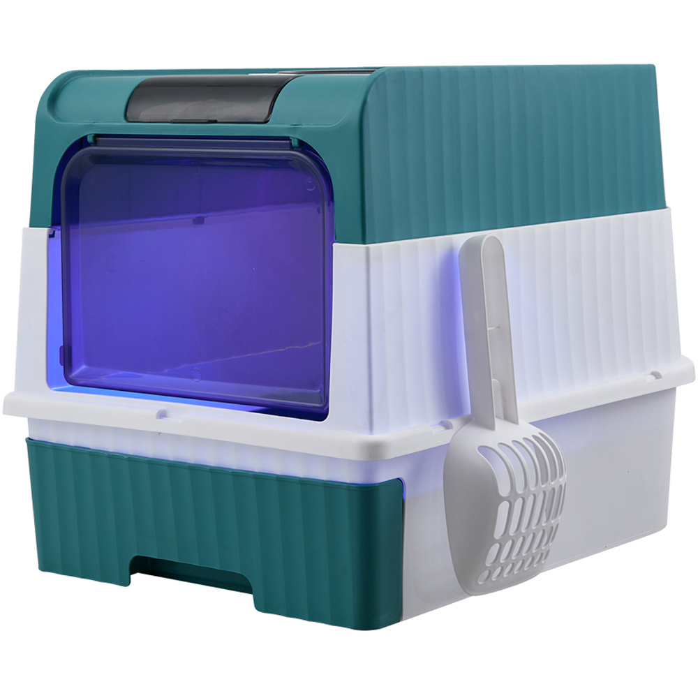 H&O Direct Hooded Odour Free Cat Litter Box with UV Sterilization 37 x 35 x 48cm Image 2
