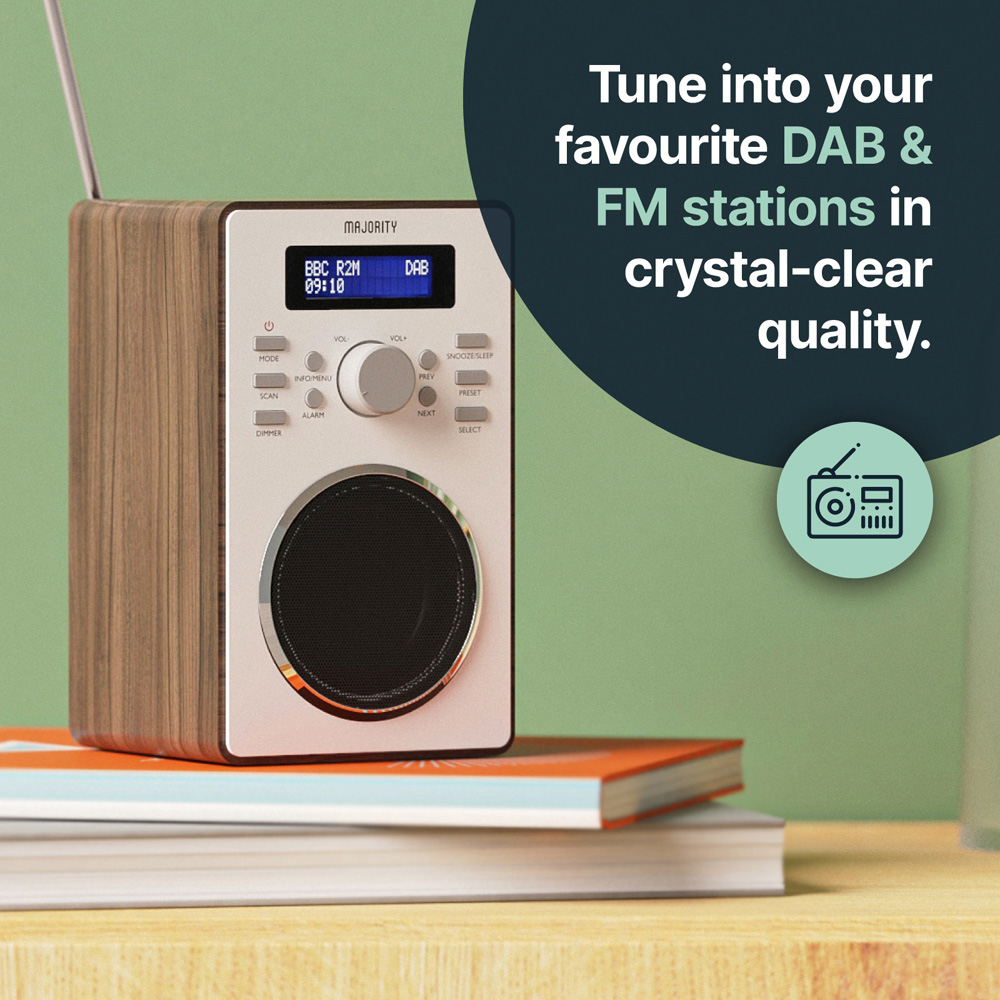 Majority Barton DAB and DAB FM Radio Walnut Image 4