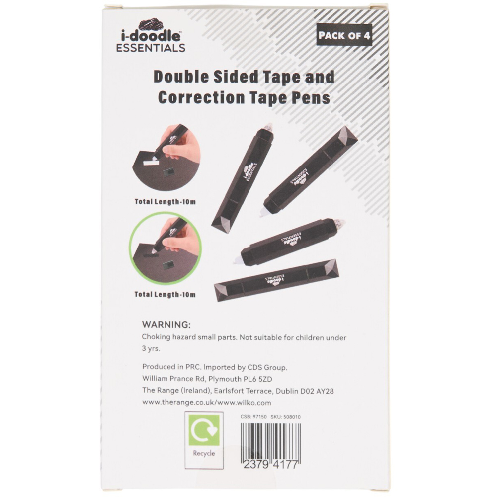 Pack of 4 Double Sided Tape and Correction Pens Image 2