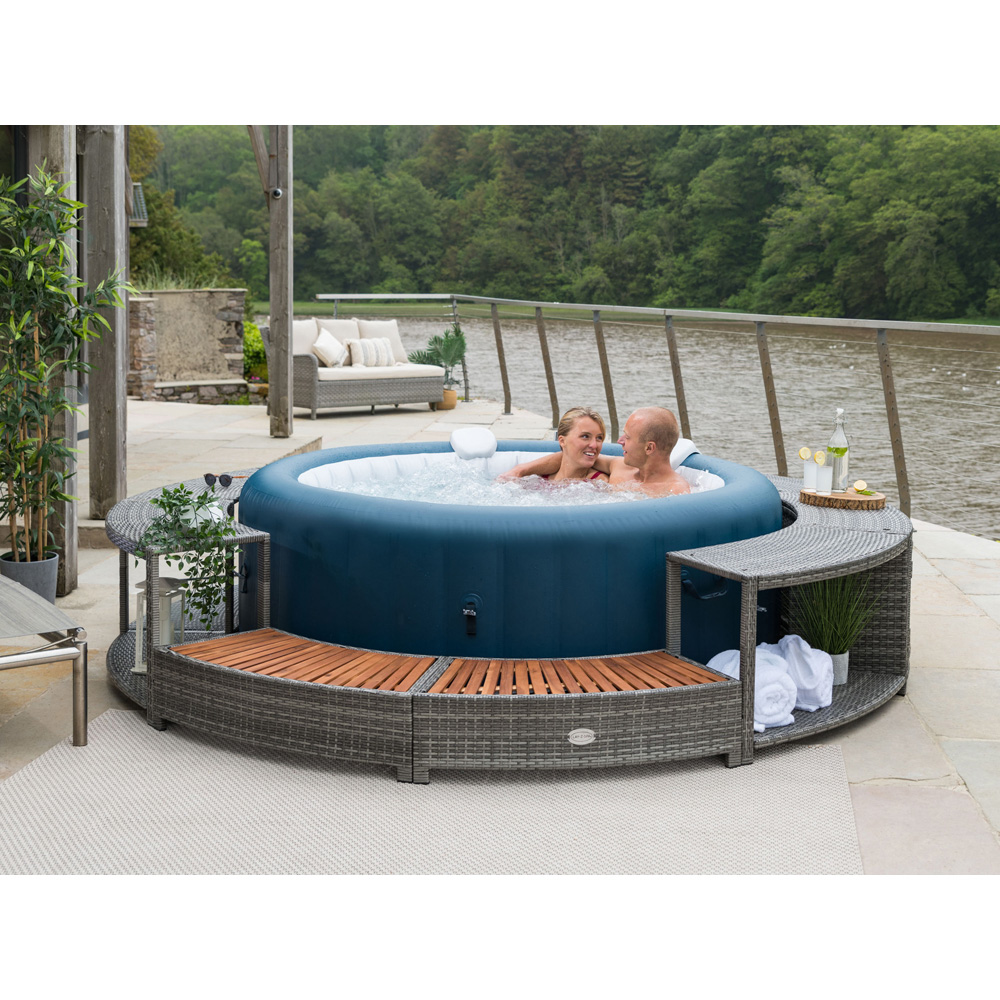 Lay-Z-Spa 2 Door 2 Shelf Grey Round Rattan Spa Surround 200cm Image 4