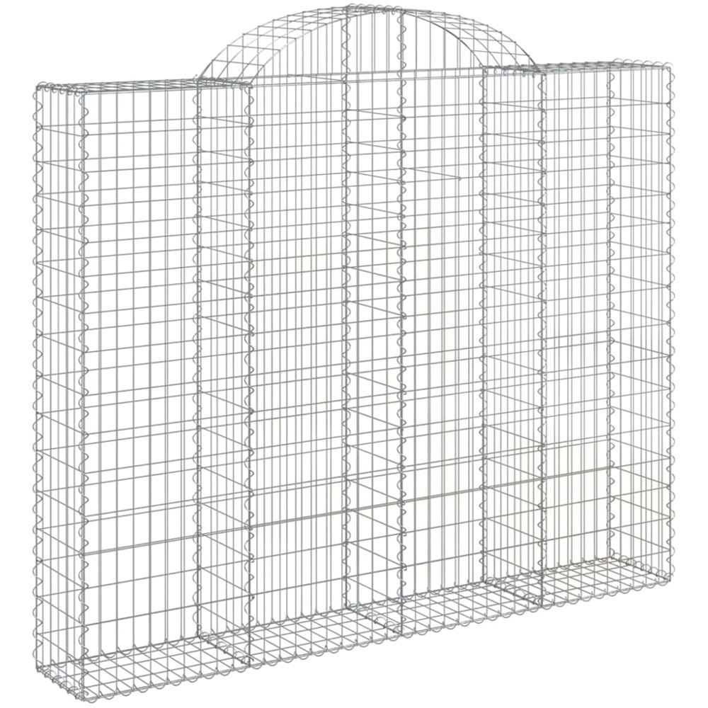 vidaXL Silver Galvanised Iron Arched Gabion Basket 200 x 30 x 160/180cm 3 Pack Image 1