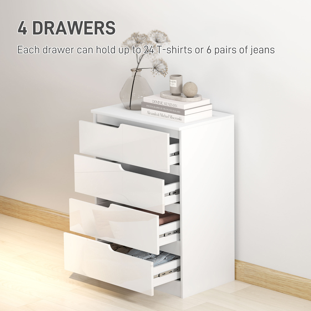 Portland 4 Drawer White Chest of Drawers Image 8