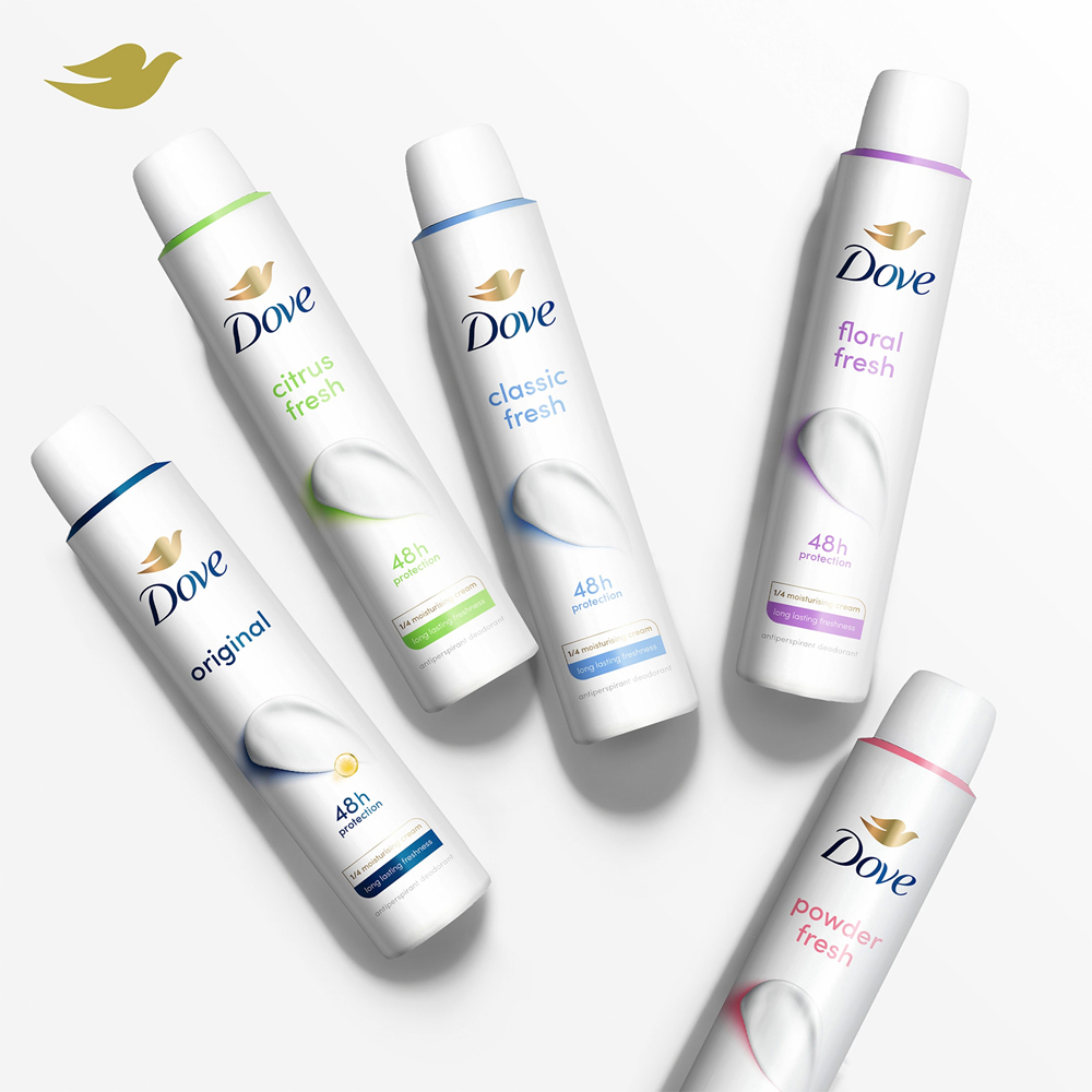 Dove Citrus Fresh 48H Sweat and Odour Protection Antiperspirant Aerosol 200ml 6 Pack Image 6