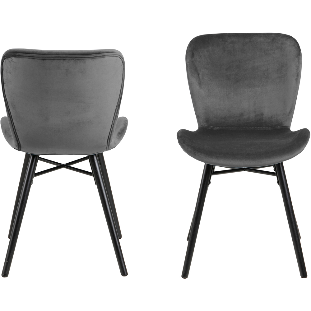 Florence Batilda Set of 2 Dark Grey Dining Chairs Image 3