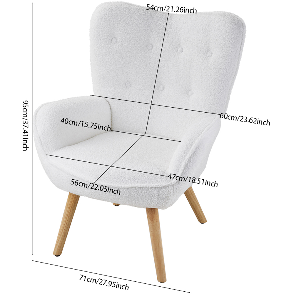 Living and Home White Modern and Elegant Lounge Chair Image 8