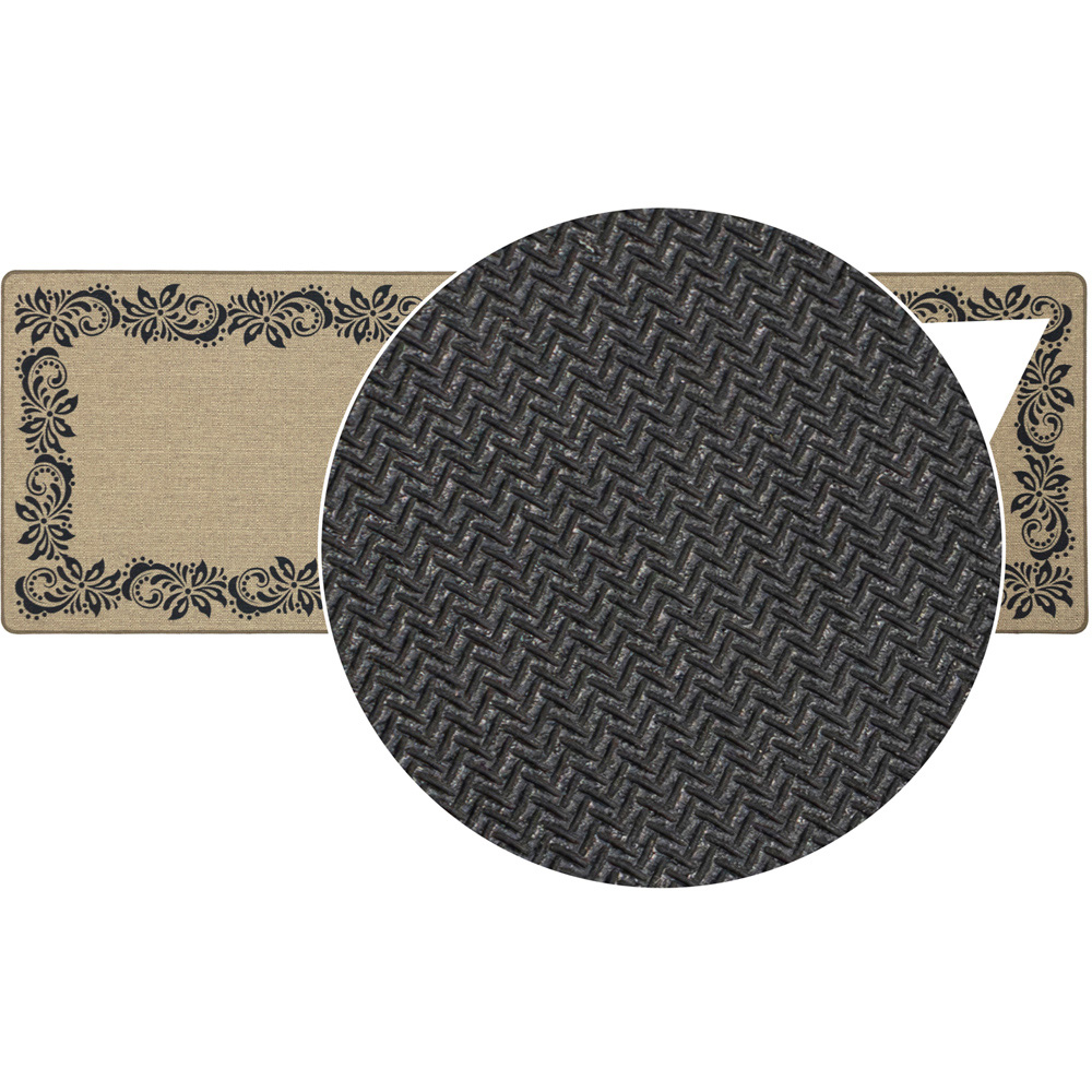 JVL Elegance Scroll Border Rubber Backed Door Mat and Runner Set Image 7