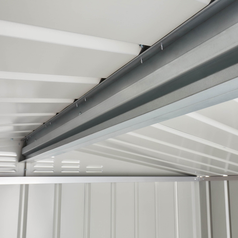 Globel 8 x 3ft 2 Door Grey Metal Apex Garden Shed Image 3