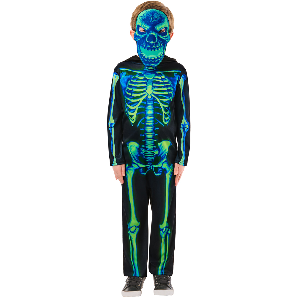 Rubies Masquerade Neon Kids Green Skeleton Costume XS Image 5