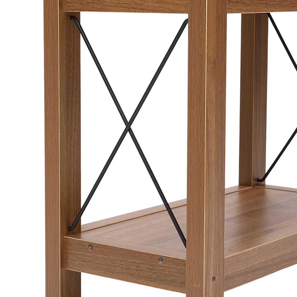 Living and Home Single Shelf Wood-Coloured Side Table Image 5