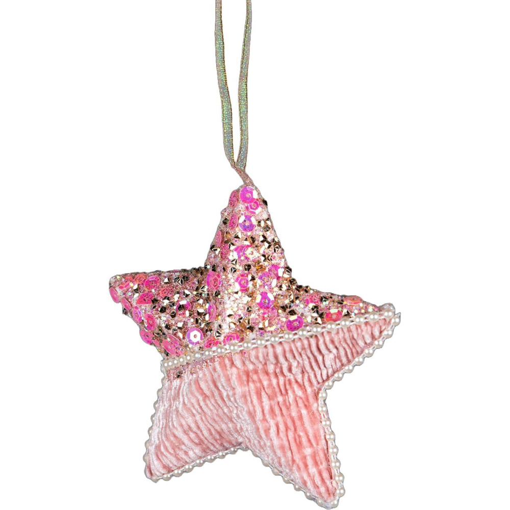 Shatchi Baby Pink Star Ornament 3 Pack Image 1