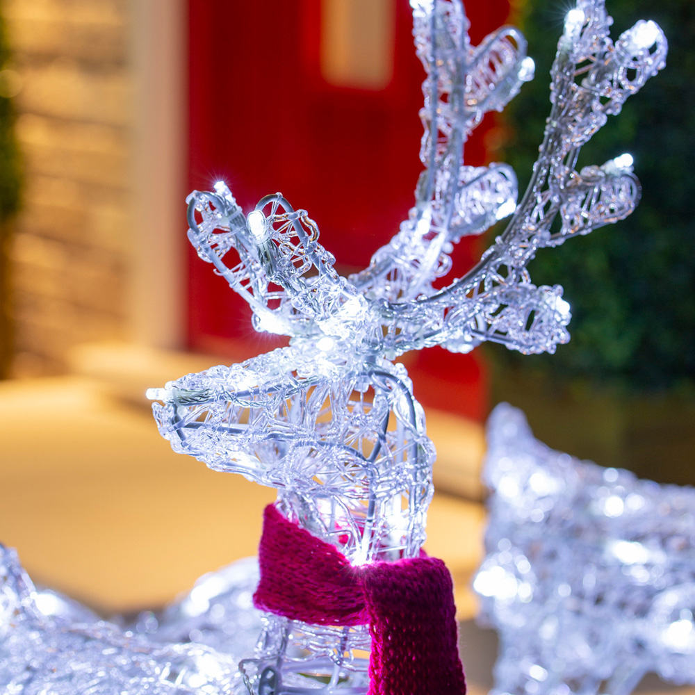 The Christmas Workshop 150 LED Acrylic Reindeers with Sleigh 5.2ft Image 4