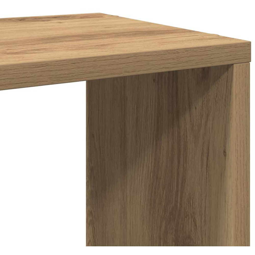vidaXL 2 Shelf Artisanal Oak Bookcase Image 6
