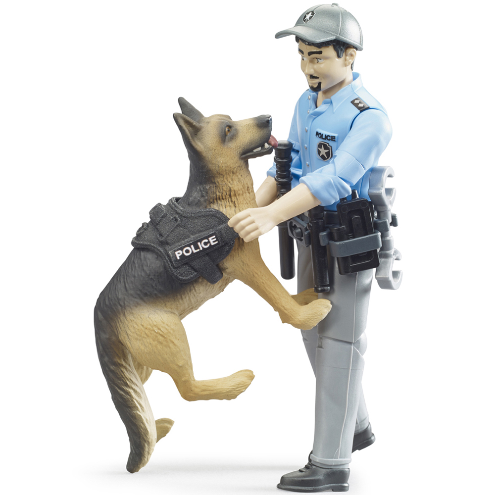 Bruder Bworld Policeman Figure with Dog Image 5