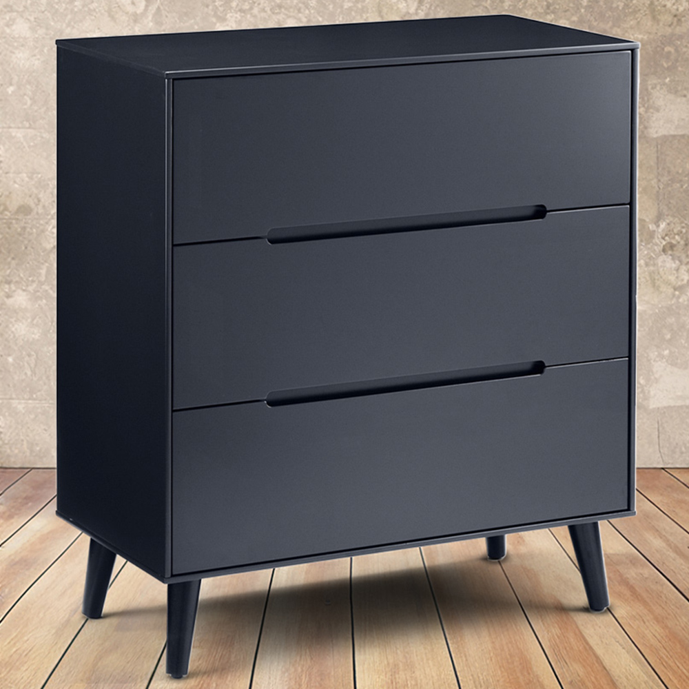 Julian Bowen Alicia 3 Drawer Matt Anthracite Chest of Drawers Image 1