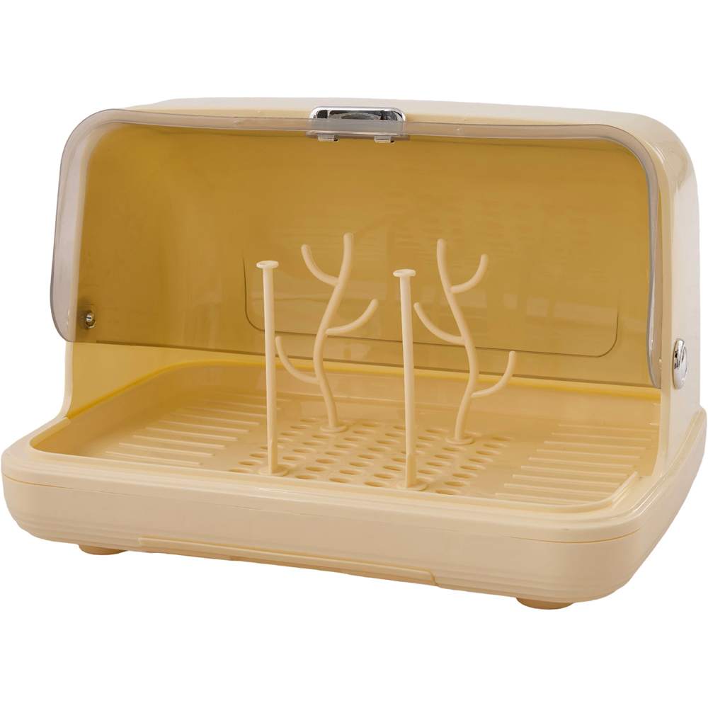Living and Home Cream PP Baby Bottle Drying Rack with Lid Image 3