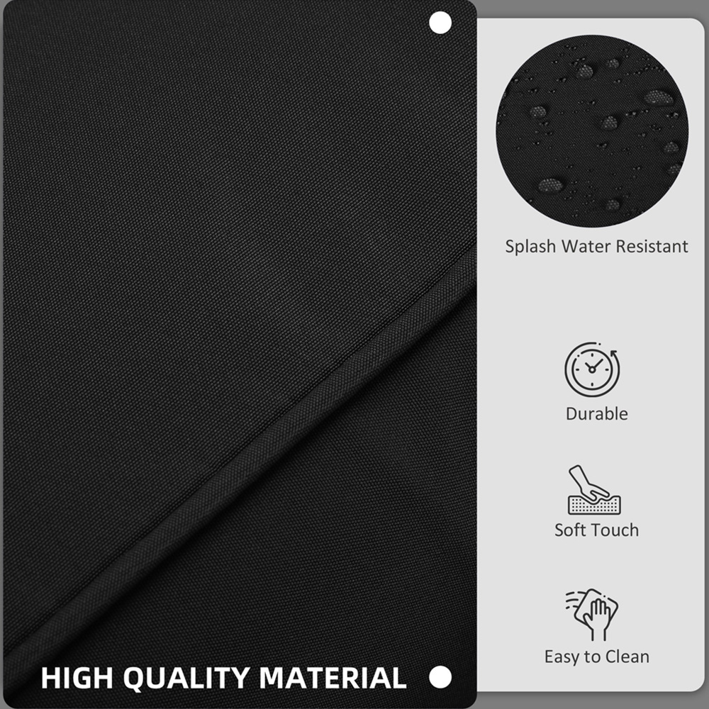 Outsunny Black Polyester Rattan Garden Lounge Set Replacement Cover 14 Pack Image 6