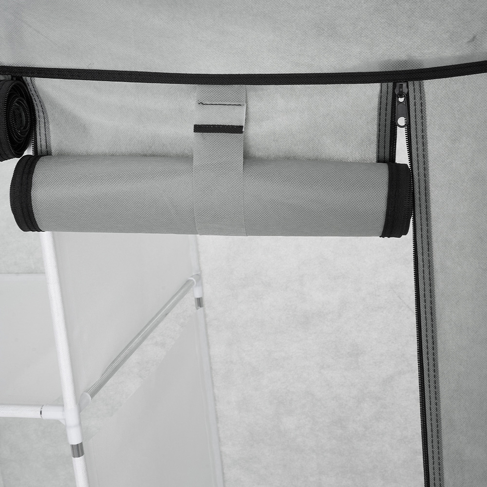 Living and Home 8 Shelf Silver and Grey Portable Fabric Wardrobe Image 5