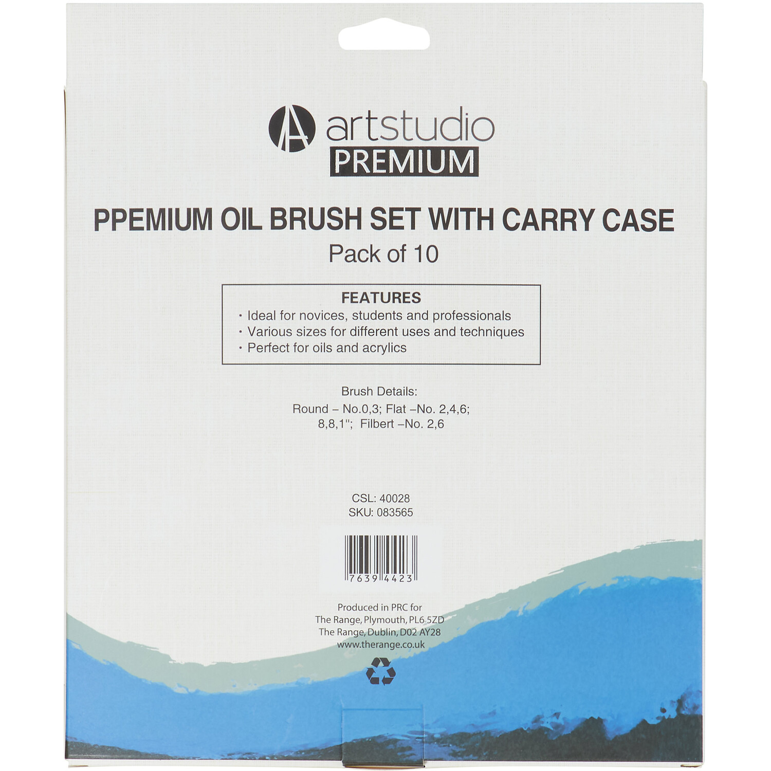 Art Studio Premium Oil Brush Set with Carry Case Image 5