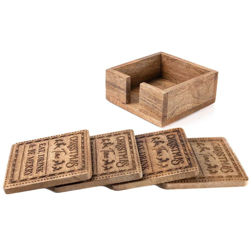Marco Paul 4 Pack Christmas Be Merry Coasters Image 1