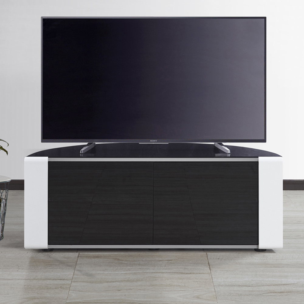 MDA Designs Sirius 1200 2 Door Black and White TV Cabinet Image 6
