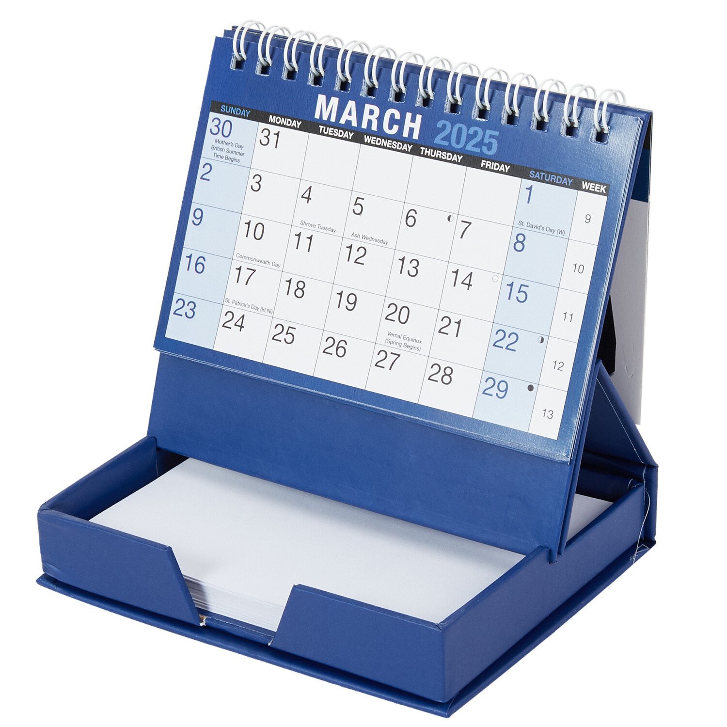 2025 Navy Desktop Calendar and Memo Pad - Blue Image 3
