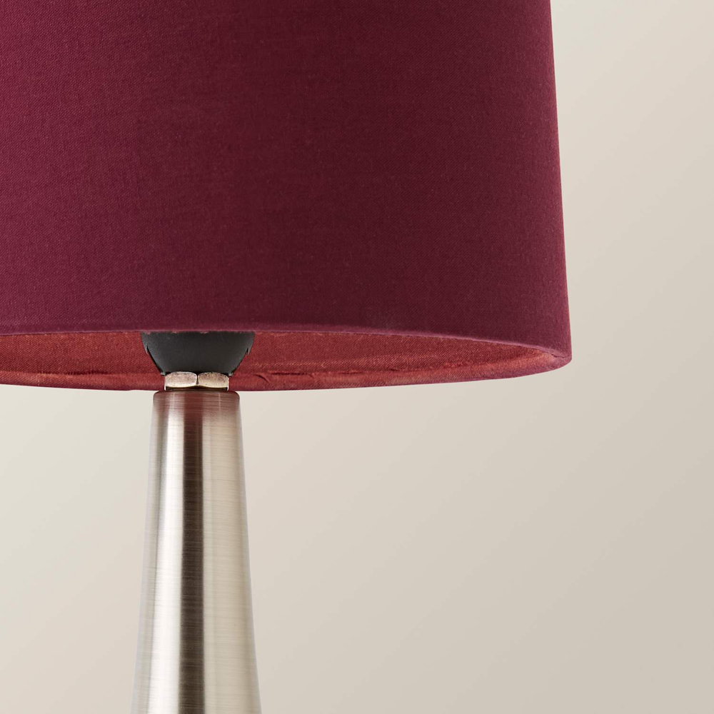 ValueLights Teardrop Plum Shade Brushed Chrome Touch Table Lamp with Bulb 2 Pack Image 4