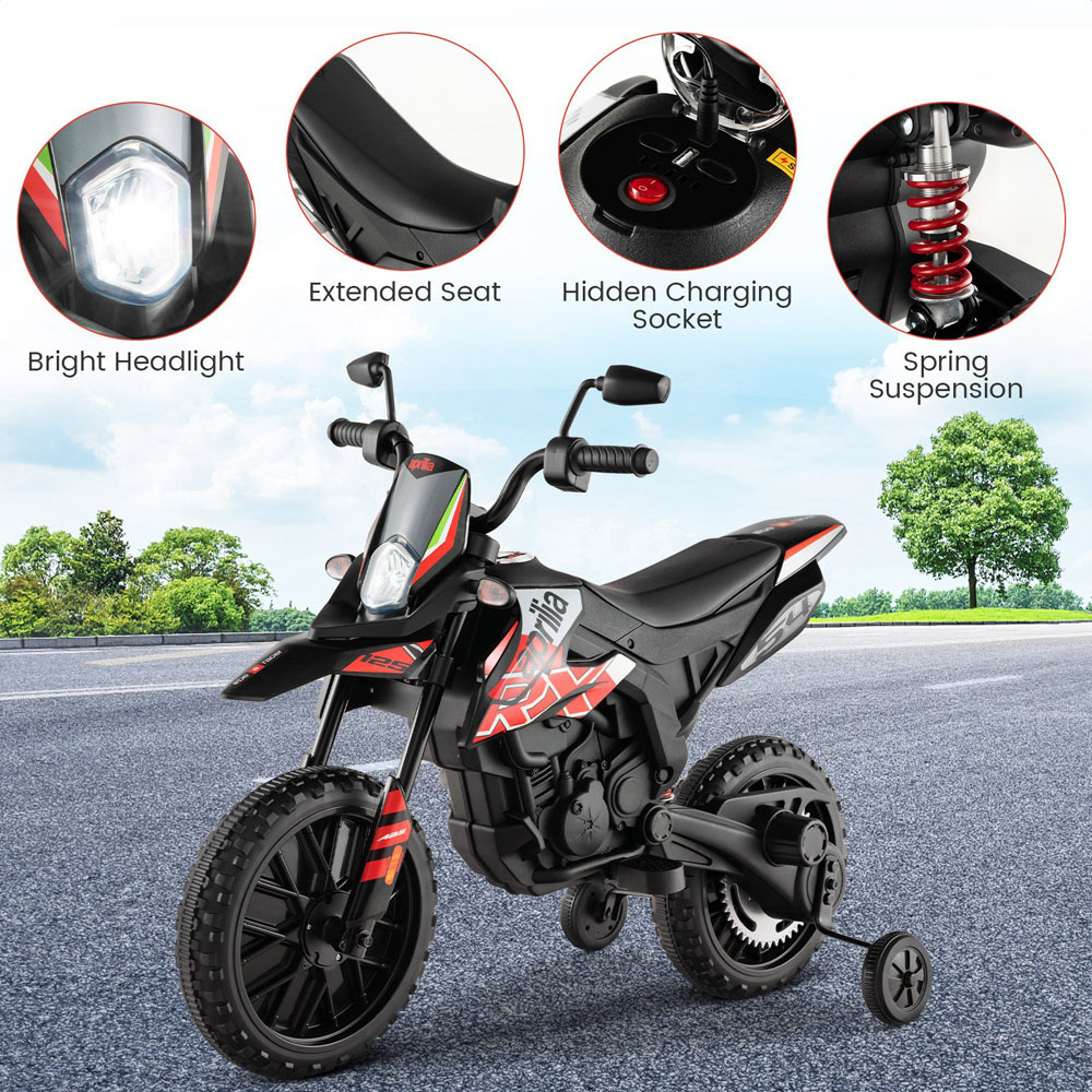 Costway Red Battery Powered Toddler Motorbike with Music Image 7