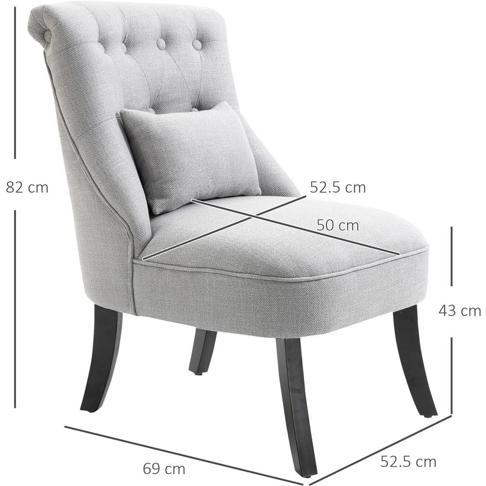 Portland Grey Tufted Dining Chair with Pillow Image 7