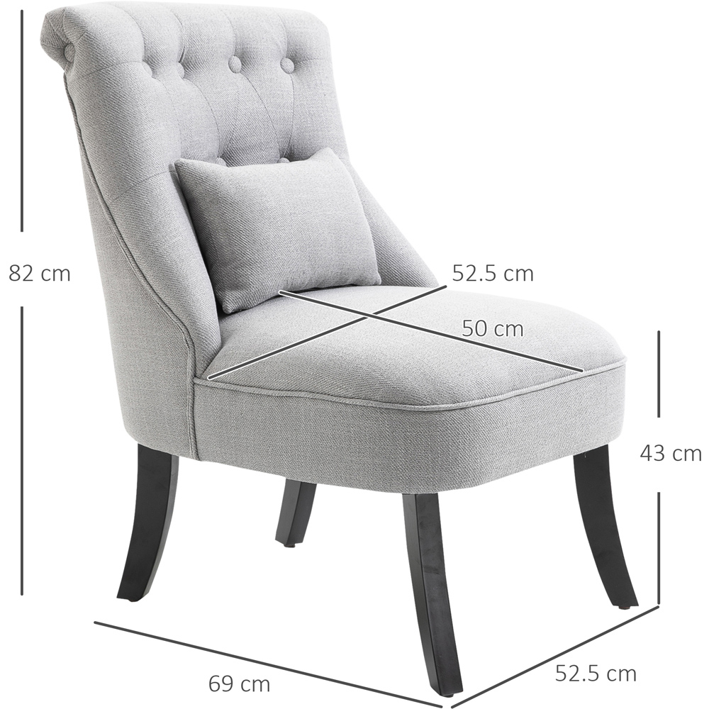 Portland Grey Tufted Accent Chair with Pillow Image 7