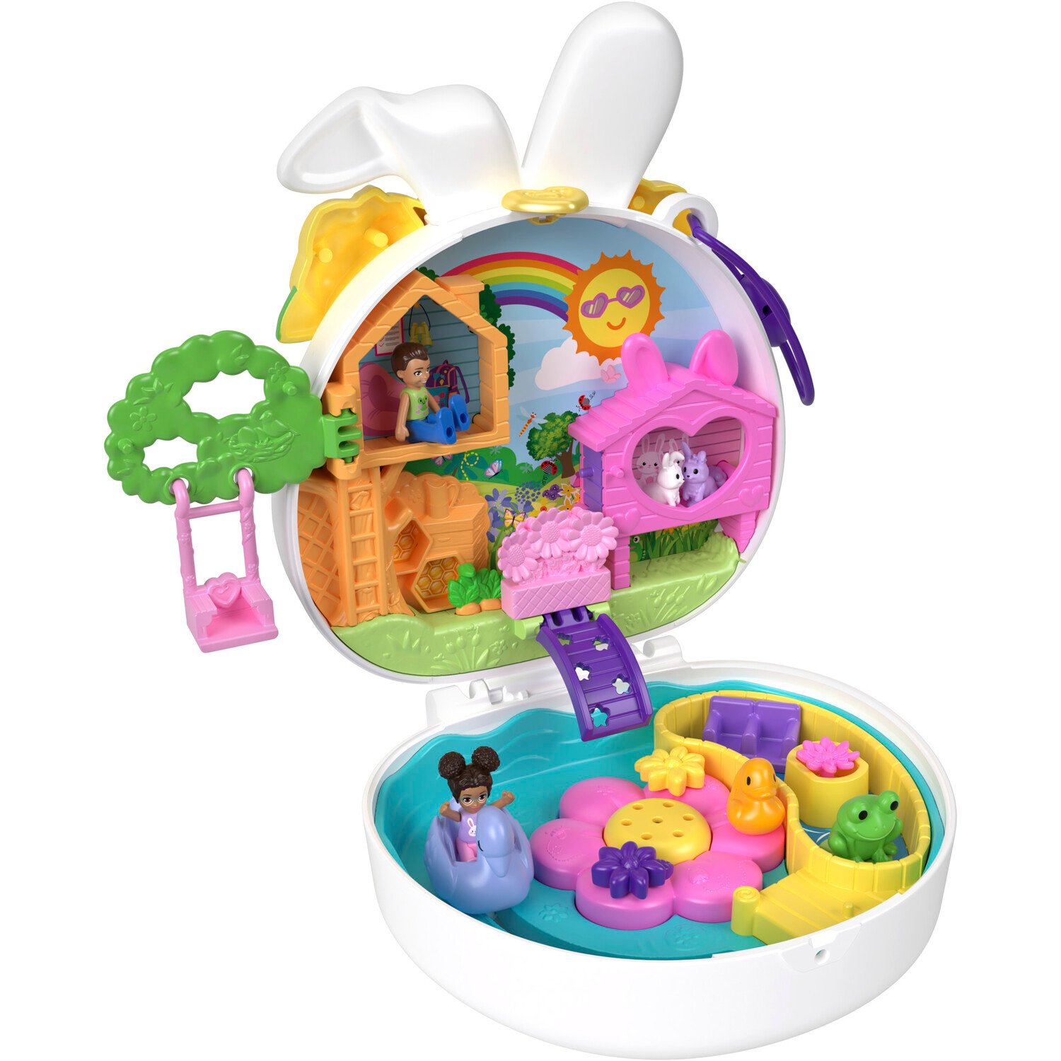 Mattel Polly Pocket Flower Bunny Garden Playset Image 11