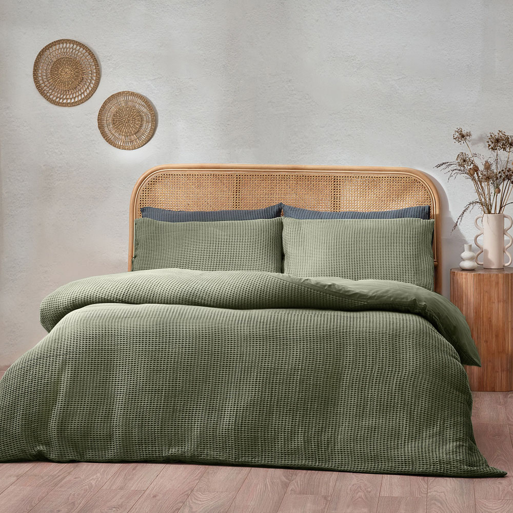 Yard Super King Eucalpytus Chunky Waffle Duvet Set Image 1