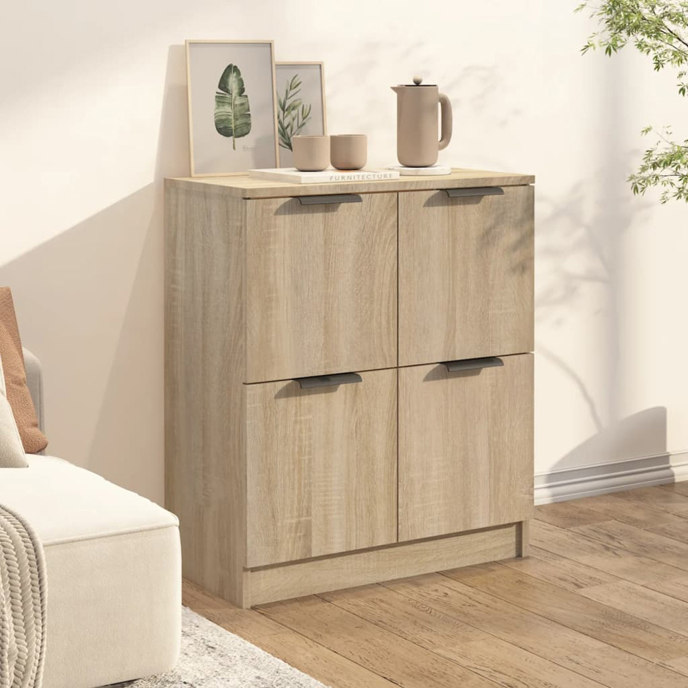 vidaXL 4 Door Sonoma Oak Sideboard Image 7