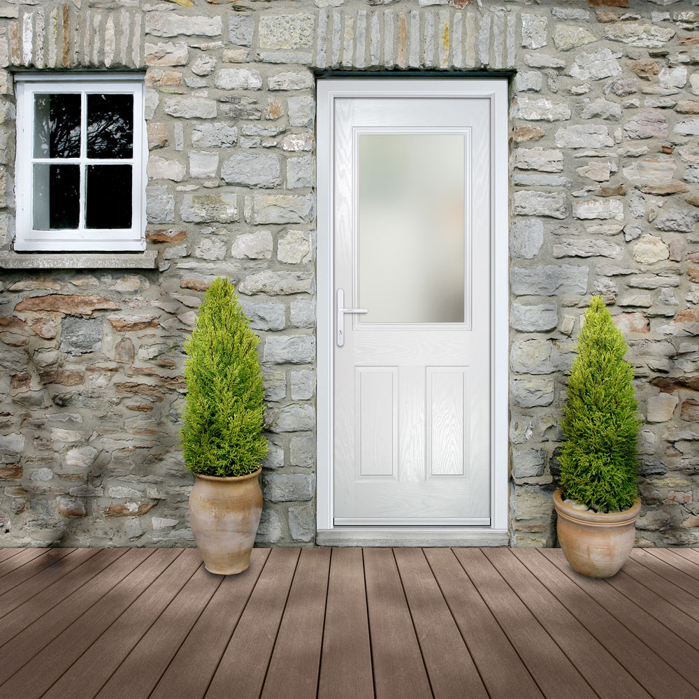 Crystal-Direct White GRP Clear Glass Right Hand Open Front and Back Door 2090 x 890mm Image 2