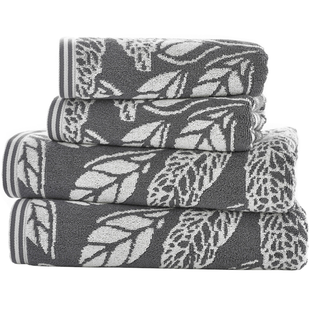 Deyongs Mixed Leaves Grey Bath Towel Image