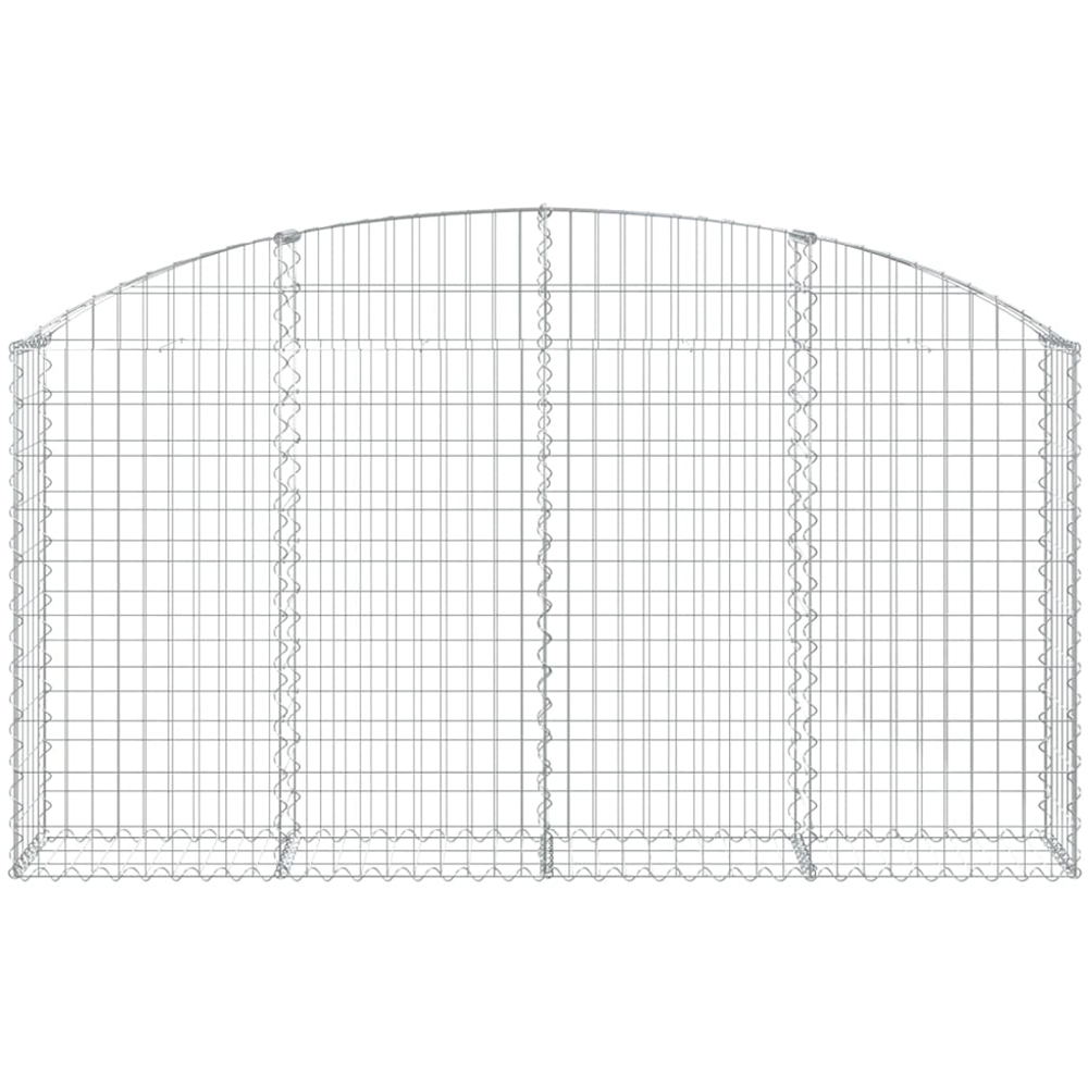 vidaXL Silver Galvanised Iron Arched Gabion Basket 200 x 30 x 100/120cm Image 2