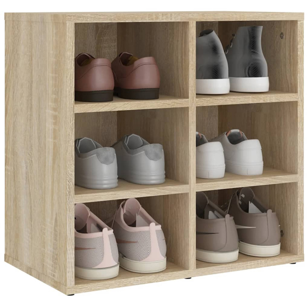 vidaXL 6 Shelf Sonoma Oak Shoe Cabinet Image 3