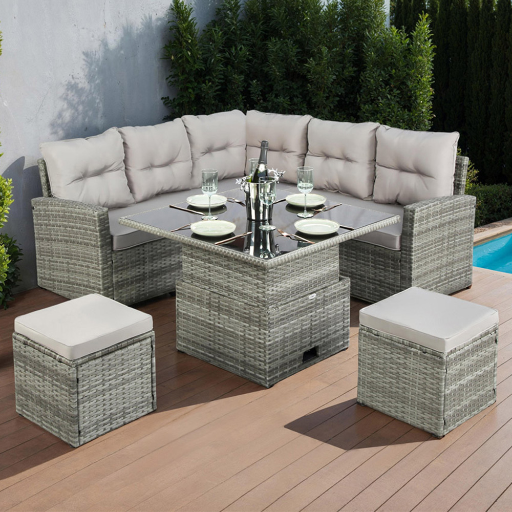 Home Garden Direct St Tropez Grey Corner Sofa Set Image 1
