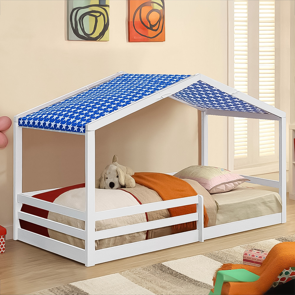 Brooklyn Single White Wooden House Style Bed Image 1