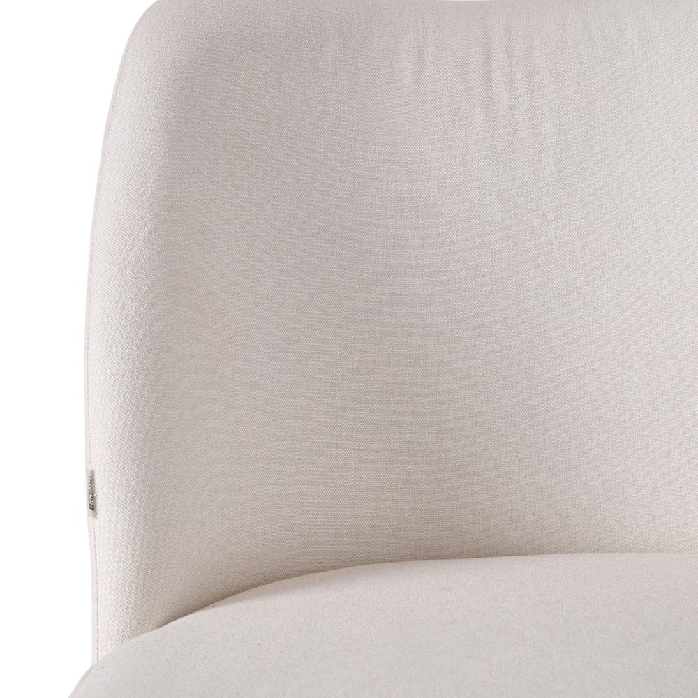 Living and Home Set of 2 Beige Linen Upholstered Dining Chairs Image 7
