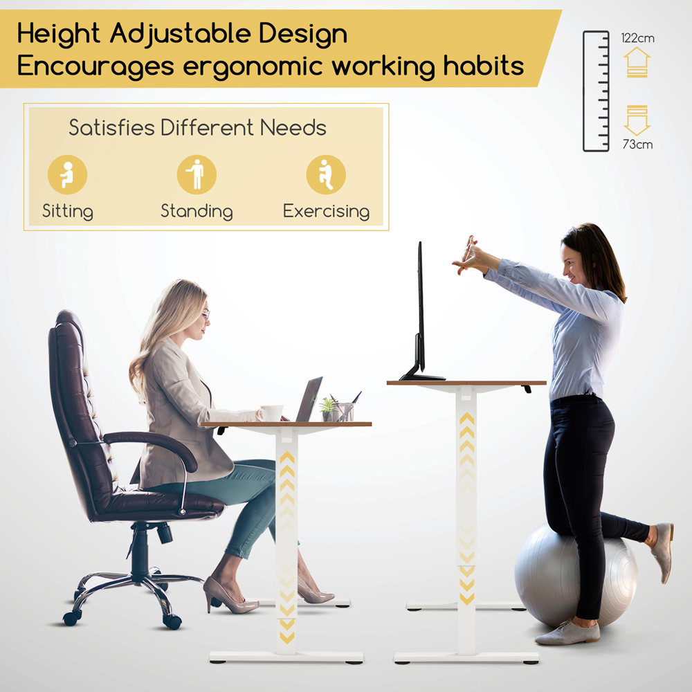 Costway Height Adjustable Electric Standing Desk Natural Image 7