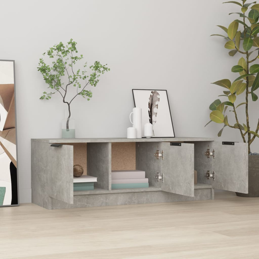 vidaXL 3 Door Concrete Grey TV Cabinet Image 7