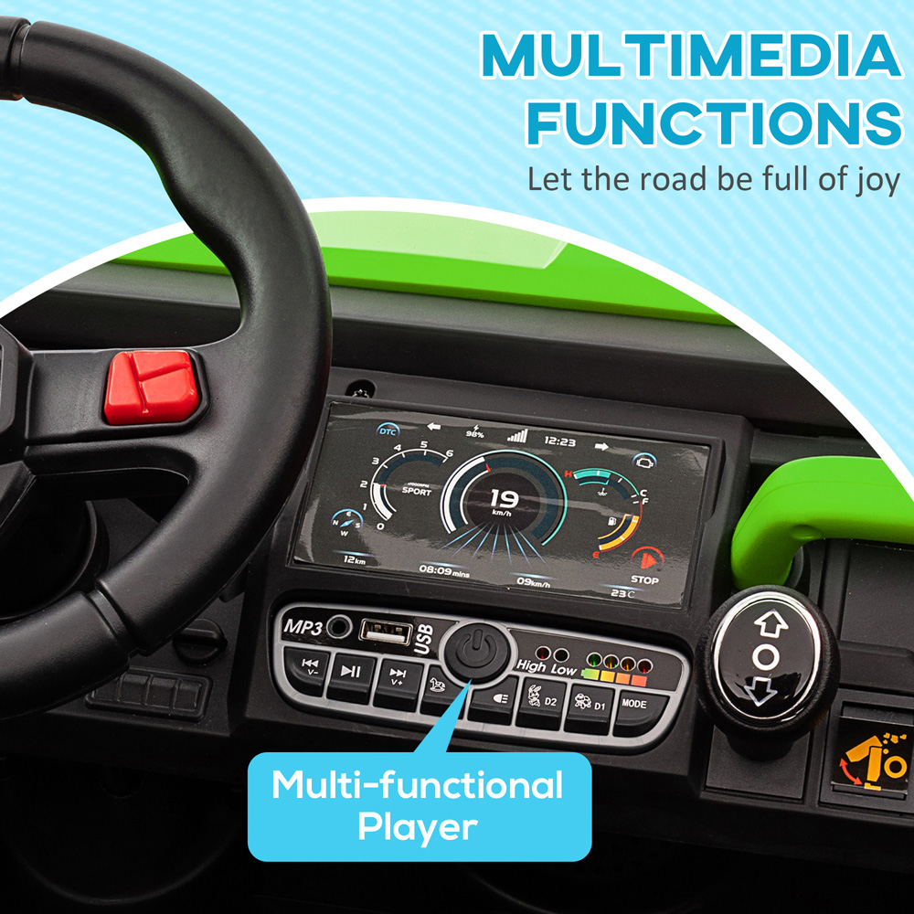 Tommy Toys Kids 2 Seater Green Electric Ride On Car 12V Image 5