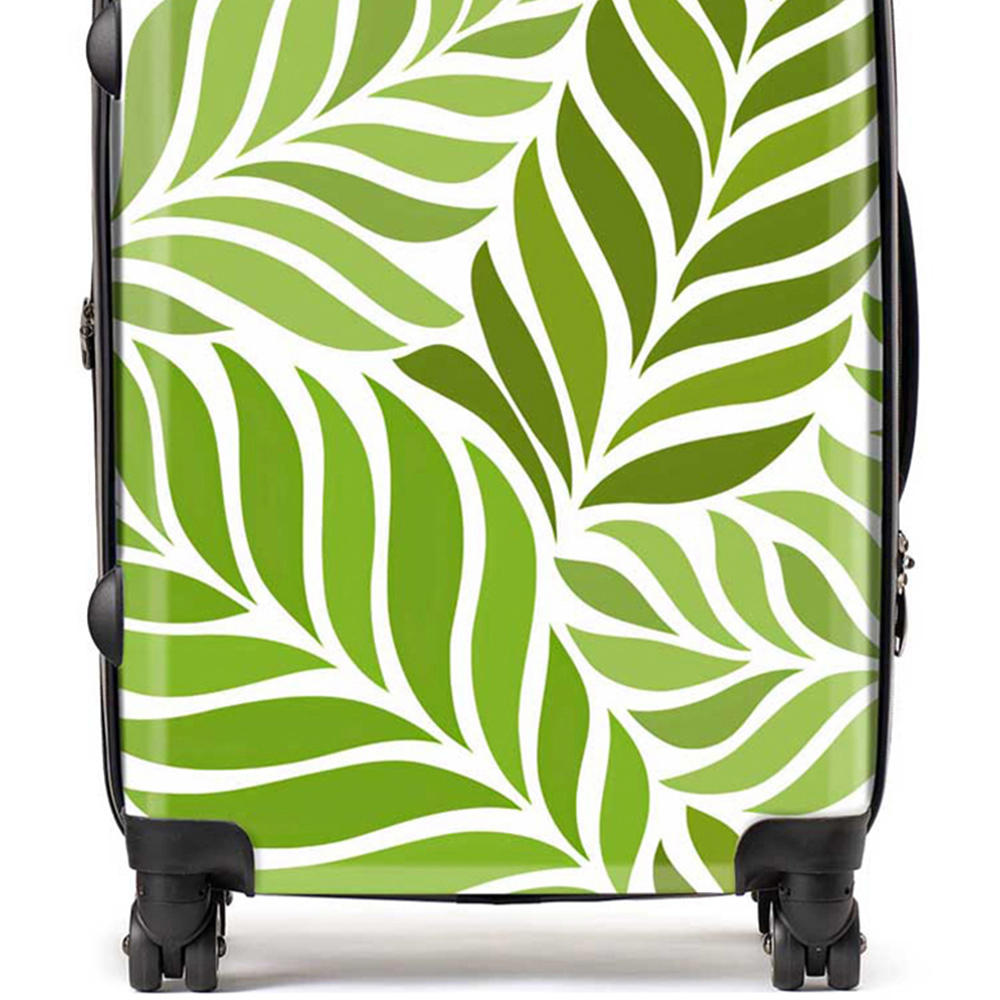Warren Reed Designer Medium Green Leaf Pattern Suitcase Image 2