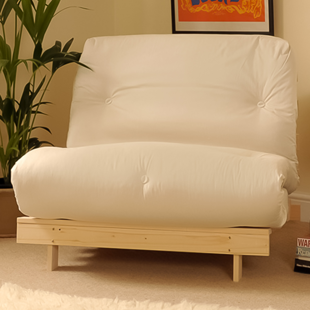 Brooklyn Small Single Sleeper Natural Futon Base and Mattress Image 1