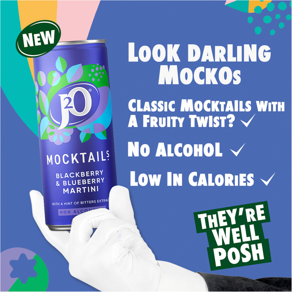 J2O Mocktails Blackberry & Blueberry Martini 250ml Image 2