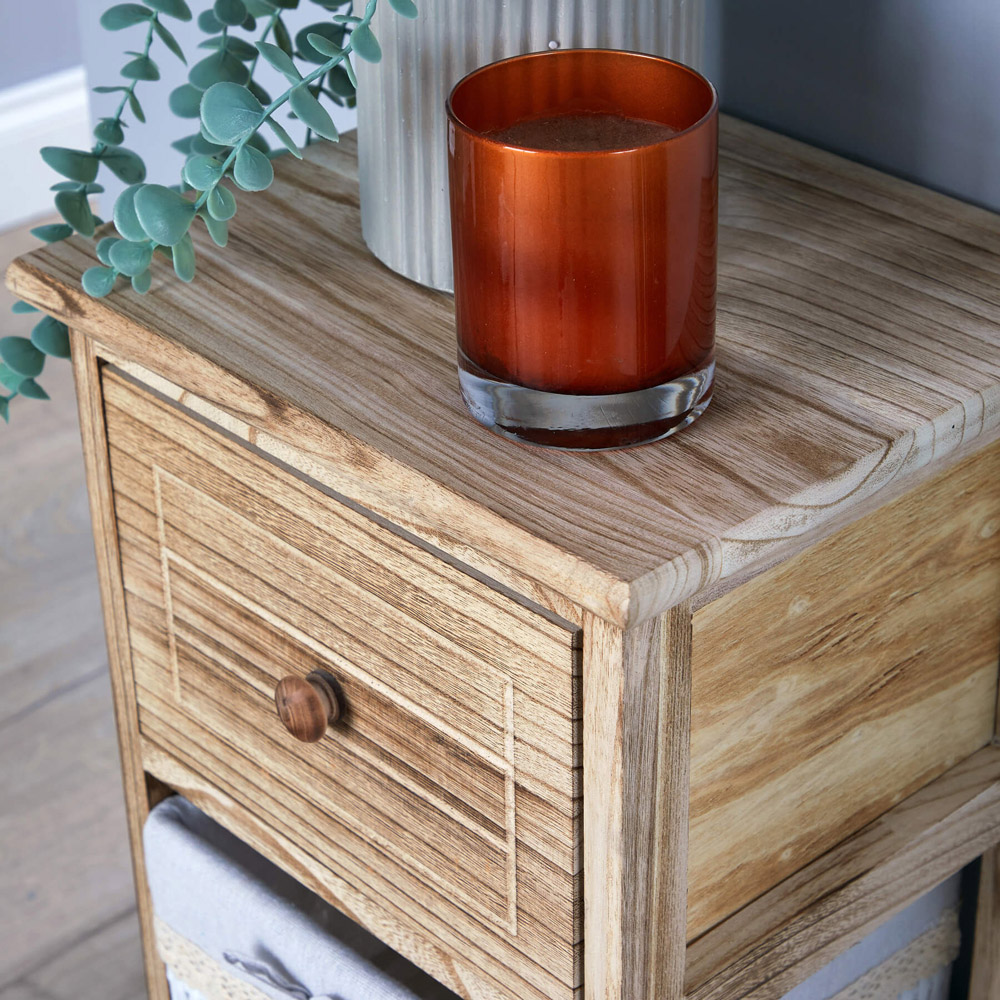 Home Source Reydon 3 Drawer Rustic Solid Wooden Storage Unit Image 3