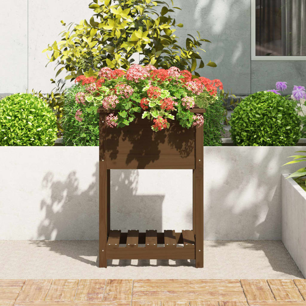vidaXL Brown Wooden Garden Planter 57 x 54 x 81cm Image 2